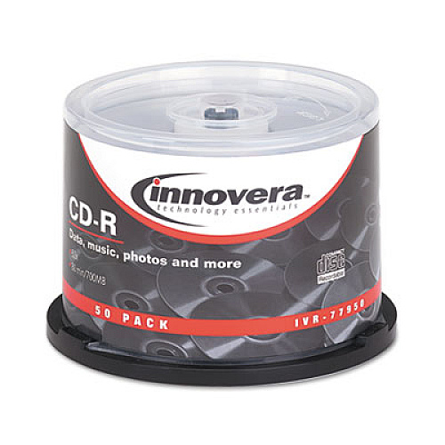 Innovera Cd-R Recordable Disc, 700 Mb/80 Min, 52x, Spindle, Silver, 50/pack