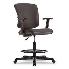 Alera Everyday Task Stool, Fabric Seat/Back, Supports Up to 275 lb, 20.9" to 29.6" Seat Height, Black (ALETE4610)