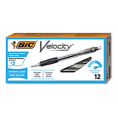 BIC Velocity Original Mechanical Pencil, 0.5 mm, HB (#2.5), Black Lead, Black Barrel, Dozen (MV511BK)