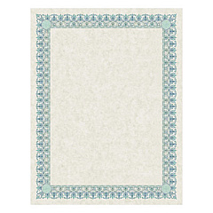 Southworth Parchment Certificates, Academic, 8.5 x 11, Ivory with Green/Blue Border, 25/Pack (CT3R)