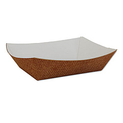 SCT Hearthstone Food Trays, 5 x 7.2 x 2, Brown/White, Paper, 500/Carton (0566)