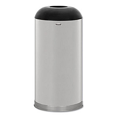 Rubbermaid Commercial European and Metallic Drop-In Dome Top Receptacle, Round, 15 gal, Satin Stainless (R32SSSGL)