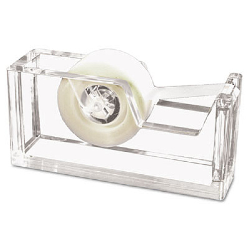 Kantek Desktop Tape Dispenser, 1" Core, Heavy Cast Acrylic, Clear (AD60)