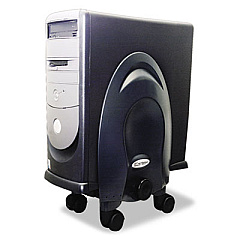 Kantek Deluxe Mobile CPU Stand, 12w x 12d x 18h, Black (CS270B)