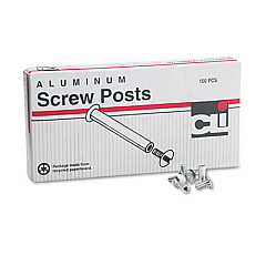 Charles Leonard Post Binder Aluminum Screw Posts, 3/16" Diameter, 1/2" Long, 100/Box (3703L)