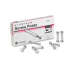 Charles Leonard Post Binder Aluminum Screw Posts, 3/16" Diameter, 1" Long, 100/Box (3706L)