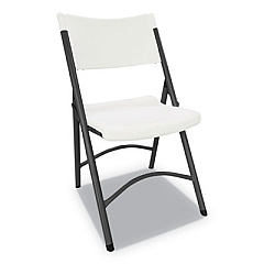 Alera Premium Molded Resin Folding Chair, Supports Up to 250 lb, White Seat/Back, Dark Gray Base (ALEFR9302)