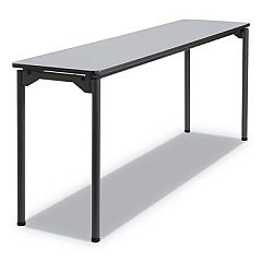 Iceberg Maxx Legroom Wood Folding Table, Rectangular Top, 72 x 18 x 29.5, Gray/Charcoal (65887)