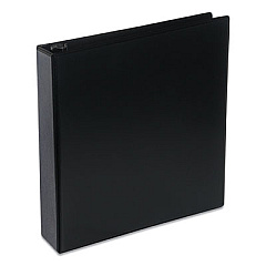 Universal Deluxe Round Ring View Binder, 3 Rings, 2" Capacity, 11 x 8.5, Black (UNV20731)