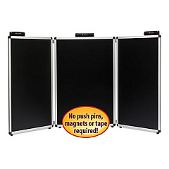Smead Justick Three-Panel Electro-Surface Table-Top Expo Display, 72" x 36", Black (02590)