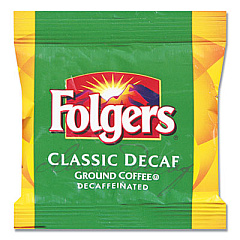 Folgers Coffee, Classic Roast, Decaf, 0.9 oz Bag, 36/Carton (06119)