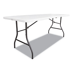 Alera Fold-in-Half Resin Folding Table, 60w x 29.63d x 29.25h, White (ALEFR60H)