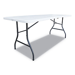 Alera Fold-in-Half Resin Folding Table, 72w x 29.63d x 29.25h, White (ALEFR72H)