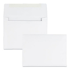 Quality Park Greeting Card/Invitation Envelope, A-6, Square Flap, Gummed Closure, 4.75 x 6.5, White, 500/Box (36426)