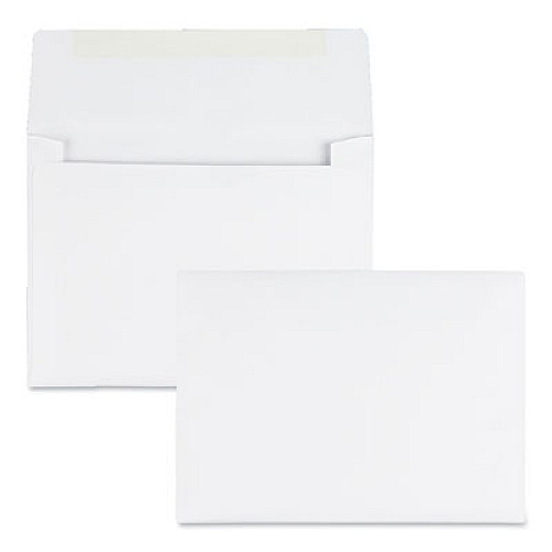 Quality Park Greeting Card/Invitation Envelope, A-6, Square Flap, Gummed Closure, 4.75 x 6.5, White, 500/Box (36426)