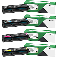 Lexmark 20N1XK0, 20N1XC0, 20N1XM0, 20N1XY0 High Yield 4-Color Toner Cartridge Set