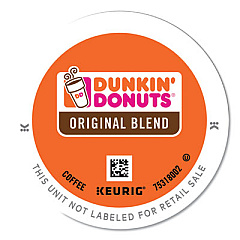 Dunkin Donuts K-Cup Pods, Original Blend, 22/Box (0845)