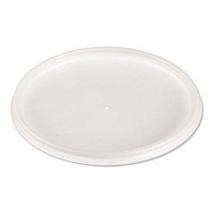 Dart Plastic Lids for Foam Cups, Bowls and Containers, Flat, Vented, Fits 12-60 oz, Translucent, 500/Carton (32JL)