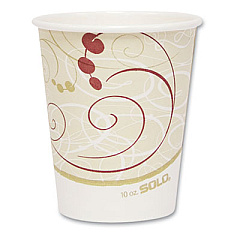 Dart Paper Hot Cups in Symphony Design, 10 oz, Beige, 1,000/Carton (370SMSYM)