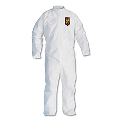 KleenGuard A30 Breathable Particle Protection Coveralls, Large, White, 25/Carton (46003)