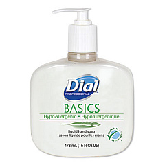 Dial Professional Basics Liquid Hand Soap, Fresh Floral, 16 oz Pump, 12/Carton (06044)