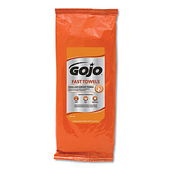 GOJO FAST TOWELS Hand Cleaning Towels, 2-Ply, 10 x 9, Fresh Citrus, Blue, 60/Pack (628506PK)