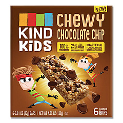 KIND Kids Bars, Chewy Chocolate Chip, 0.81 oz, 6/Pack (25987)