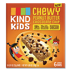 KIND Kids Bars, Chewy Peanut Butter Chocolate Chip, 0.81 oz, 6/Pack (25988)