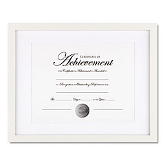 DAX Wood Gallery Frame with Beveled Mat, 11 x 14, White (NDWG1114WT)
