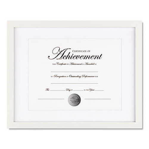 DAX Wood Gallery Frame with Beveled Mat, 11 x 14, White (NDWG1114WT)