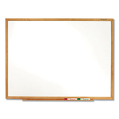 Quartet Classic Series Total Erase Dry Erase Board, 48 x 36, Oak Finish Frame (S574)