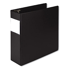 Samsill Earth's Choice Biobased Round Ring Reference Binder, 3 Rings, 4" Capacity, 11 x 8.5, Black (14890)
