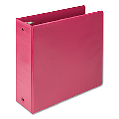 Samsill Earth's Choice Biobased Economy Round Ring View Binders, 3 Rings, 4" Capacity, 11 x 8.5, Berry (17396)