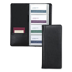 Samsill Regal Leather Business Card File, Holds 96 2 x 3.5 Cards, 4.75 x 10, Black (81240)