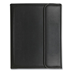Samsill Professional Tri-Fold Padfolio w/Calculator, Writing Pad, Vinyl, Black (70890)