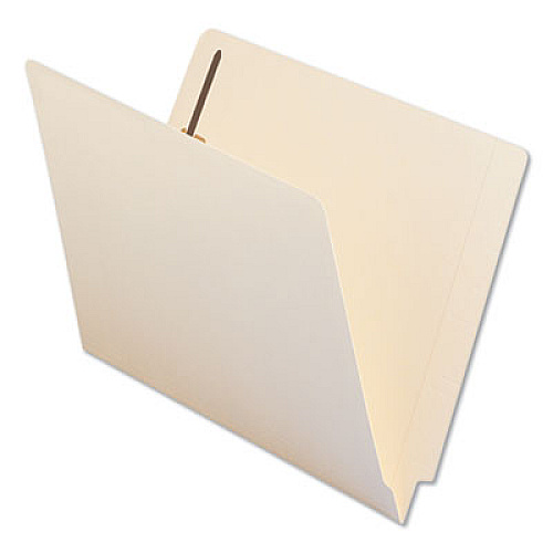 Universal Reinforced End Tab Fastener Folders, 1 Fastener, Letter Size, Manila Exterior, 50/Box (UNV13110)