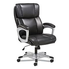 Sadie 3-Fifteen Executive High-Back Chair, Supports Up to 225 lb, 20" to 24.8" Seat Height, Black Seat/Back, Chrome Base (VST315)