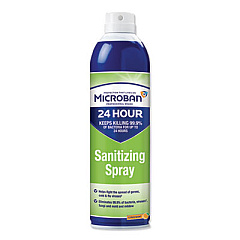 Microban 24-Hour Disinfectant Sanitizing Spray, Fresh Scent, 12.5 oz Aerosol Spray, 6/Carton (48774)