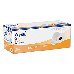Scott Essential Standard Roll Bathroom Tissue for Small Businesses, Septic Safe, 2-Ply, White, 550 Sheets/Roll, 20 Rolls/Carton (49182)