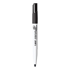BIC Intensity Bold Pocket-Style Dry Erase Marker, Fine Bullet Tip, Black, Dozen (DECF11BK)