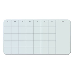 U Brands Cubicle Glass Dry Erase Undated Four Week Calendar Board, 23 x 12, White (3687U0001)
