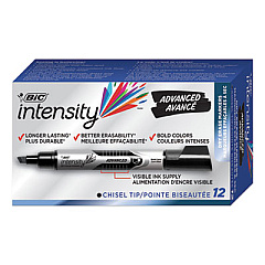 BIC Intensity Advanced Dry Erase Marker, Tank-Style, Broad Chisel Tip, Black, Dozen (GELIT11BK)