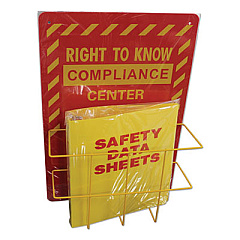 Impact Deluxe Reversible Right-To-Know\Understand SDS Center, 14.5w x 5.2d x 21h, Red/Yellow (799200)