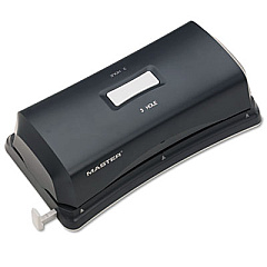 Master 15-Sheet EP323 Electric/Battery Operated Duo Punch, Two- and Three-Hole Fixed Position Sides