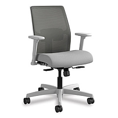 HON Ignition 2.0 4-Way Stretch Low-Back Mesh Task Chair, Supports Up to 300 lb, Frost Seat, Charcoal Back, Titanium Base (I2L1ICLC22IK)