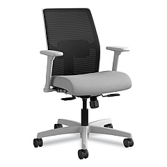 HON Ignition 2.0 4-Way Stretch Low-Back Mesh Task Chair, Supports Up to 300 lb, Frost Seat, Charcoal Back, Titanium Base (I2L1IMLC22IK)