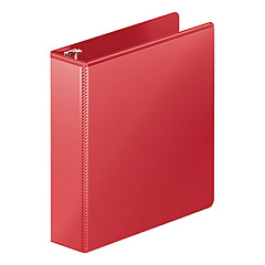 Wilson Jones Heavy-Duty Round Ring View Binder with Extra-Durable Hinge, 3 Rings, 2" Capacity, 11 x 8.5, Red (363441797)