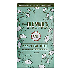 Mrs. Meyer's Clean Day Scent Sachets, Basil, 0.05 lbs Sachet, 18/Carton (308116)