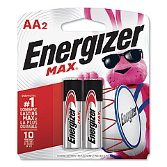 Energizer MAX Alkaline AA Batteries, 1.5 V, 2/Pack (E91BP2)