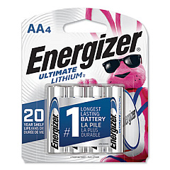 Energizer Ultimate Lithium AA Batteries, 1.5 V, 4/Pack (L91SBP4)